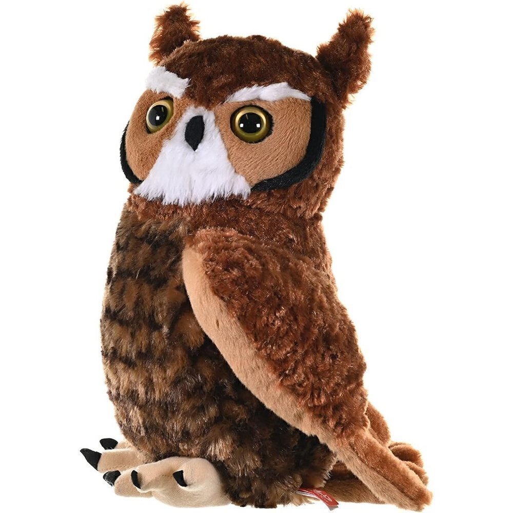12 Inches Great  Horned Owl Plush Stuffed Animal Toy for Kids - Picture 5 of 7